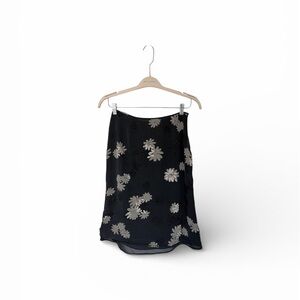 Liz Claiborne Black and White Floral Midi Skirt